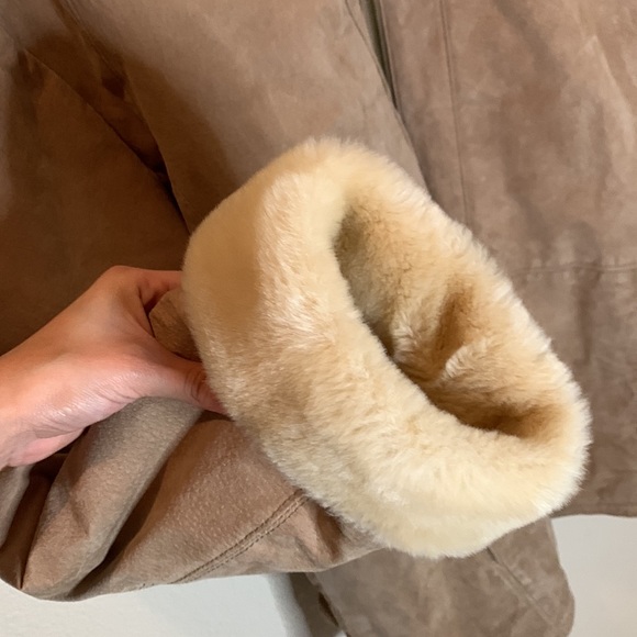 St. John’s Bay Hooded Coat 100% Genuine Leather Faux Fur Size Large - Picture 2 of 8